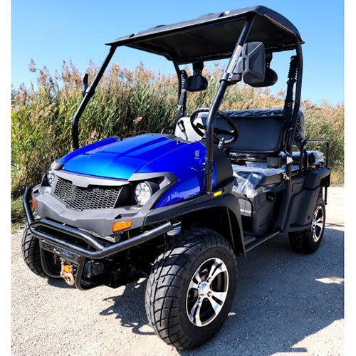 400cc GVX Gas Golf Cart UTV 4×4 With Rear Flip Seat Street Legal Light Package All Wheel Drive – BLUE