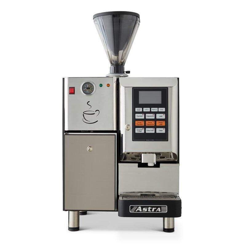 Astra Super Automatic Commercial Espresso Machine, Single Hopper with Refrigerator