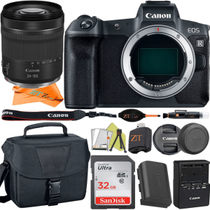 Canon EOS R Mirrorless Digital Camera 30.3MP Full Frame CMOS Sensor with Rf24-105Mm F4-7.1 Is STM Lens + Sandisk 32GB Card + Case + Zeetech Accessory