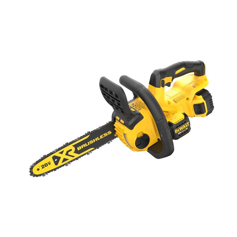 DEWALT 12″ 20-Volt MAX Lithium-Ion Cordless Brushless Chainsaw w/ (1) 5.0Ah Battery and Charger