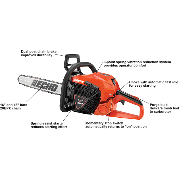 Echo CS-4510 Chain Saw w/ 18″ Bar