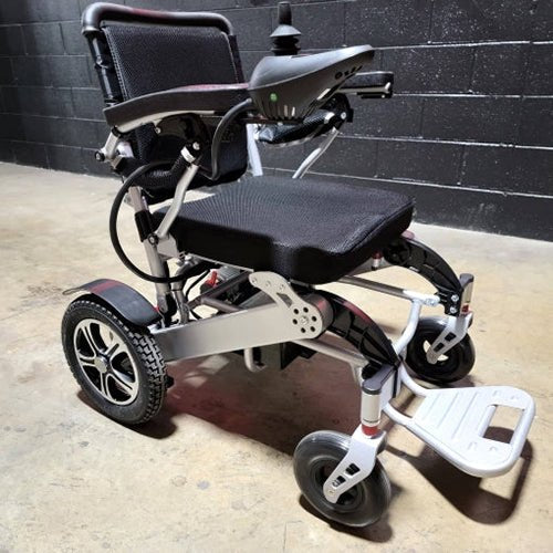 Electric Folding Wheelchair With Optional Remote Motorized & Lithium Battery – Lightweight – Move It 9000 – Silver