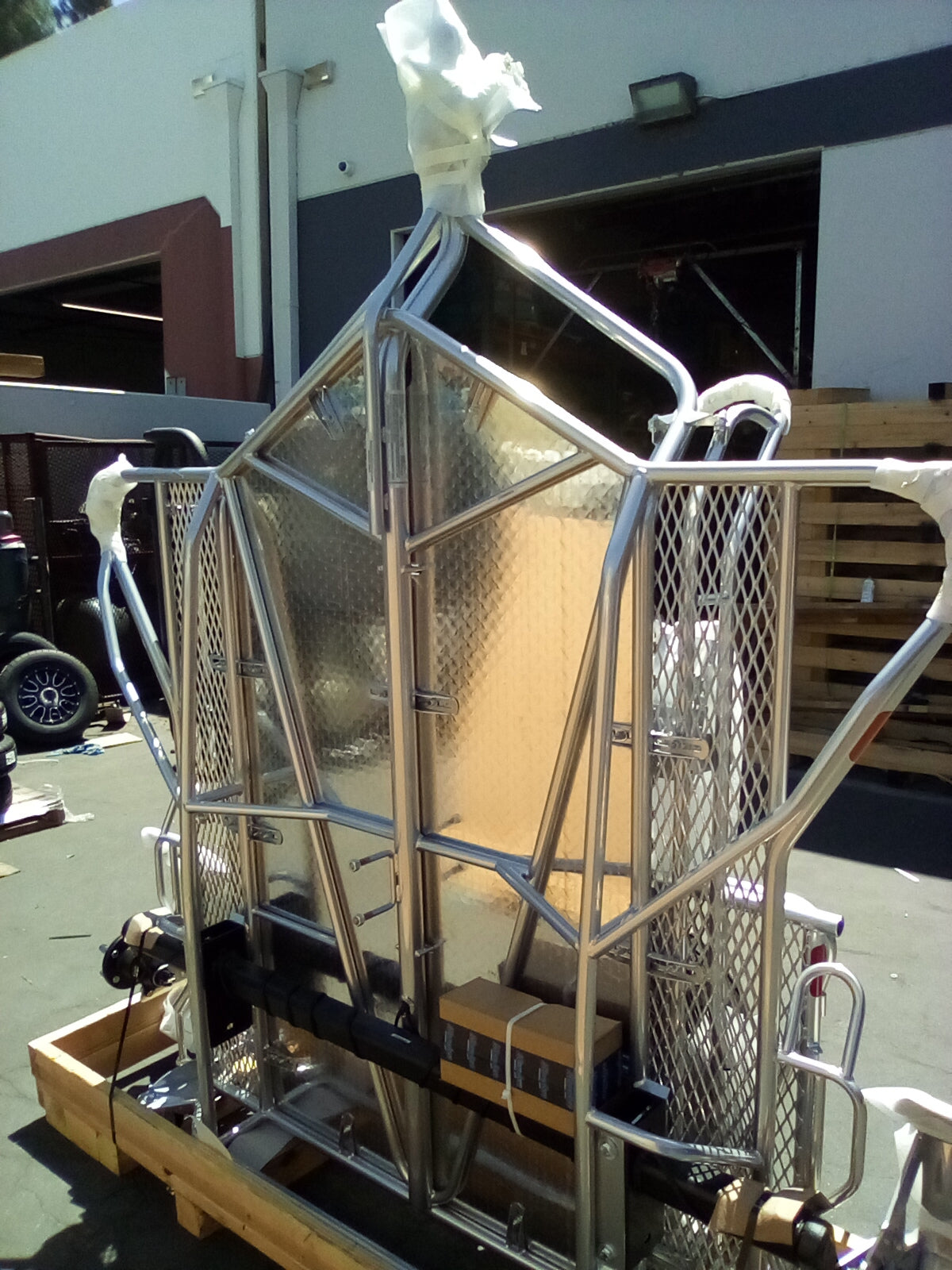 Factory Overstock in Miami, FL (Pickup or Local Delivery) [CHROME COLOR]- Dual Ride-Up SRL Stand-Up Folding Motorcycle Trailer