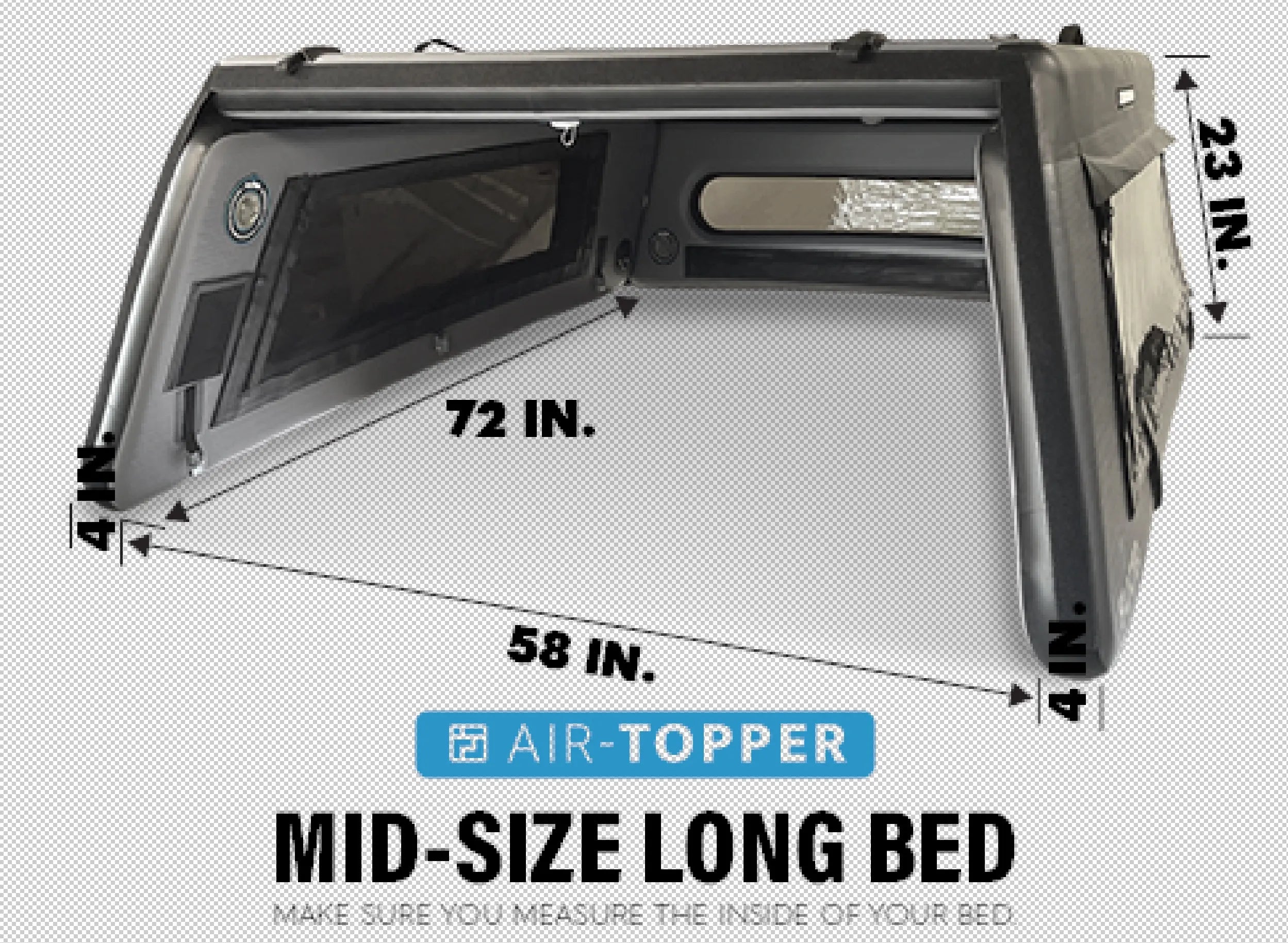 Flated Mid – Rise Air-Topper Inflatable Truck Topper