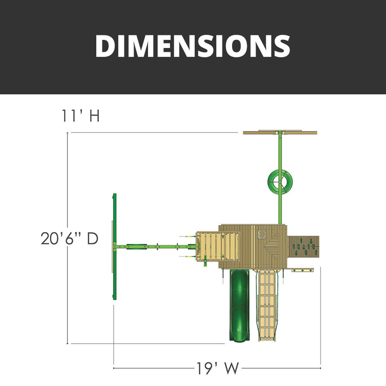 Frontier w/ Sky Loft Swing Set