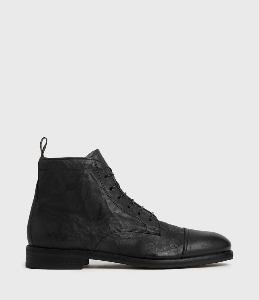 Harland black leather boots for men