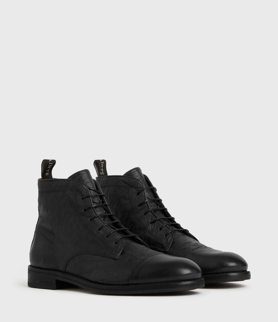 Harland black leather boots for men
