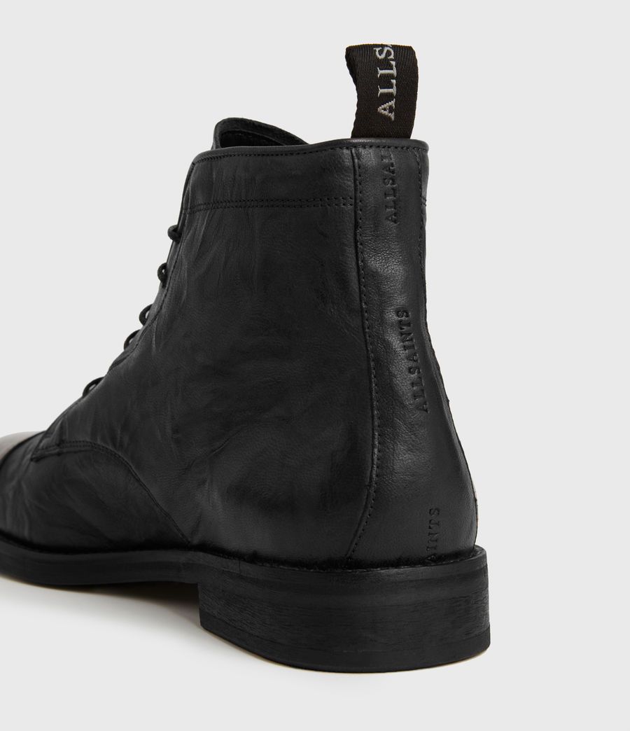 Harland black leather boots for men