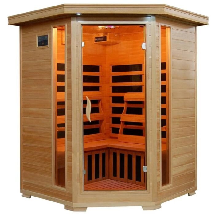 HeatWave Santa Fe 3-Person Hemlock Infrared Sauna with 7 Carbon Heaters