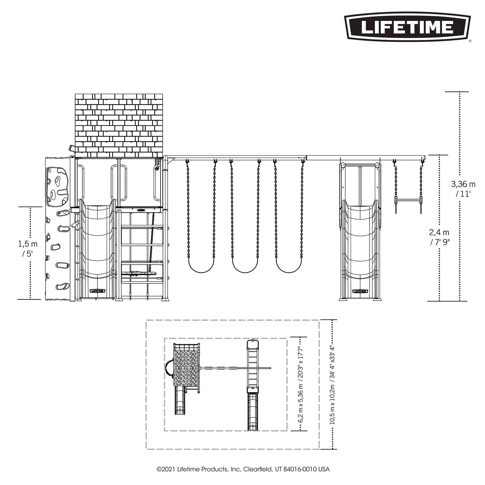 Lifetime Big Stuff Deluxe Swing Set (Earthtone)