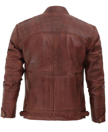 Mens Brown Distressed Motorcycle Leather Jacket