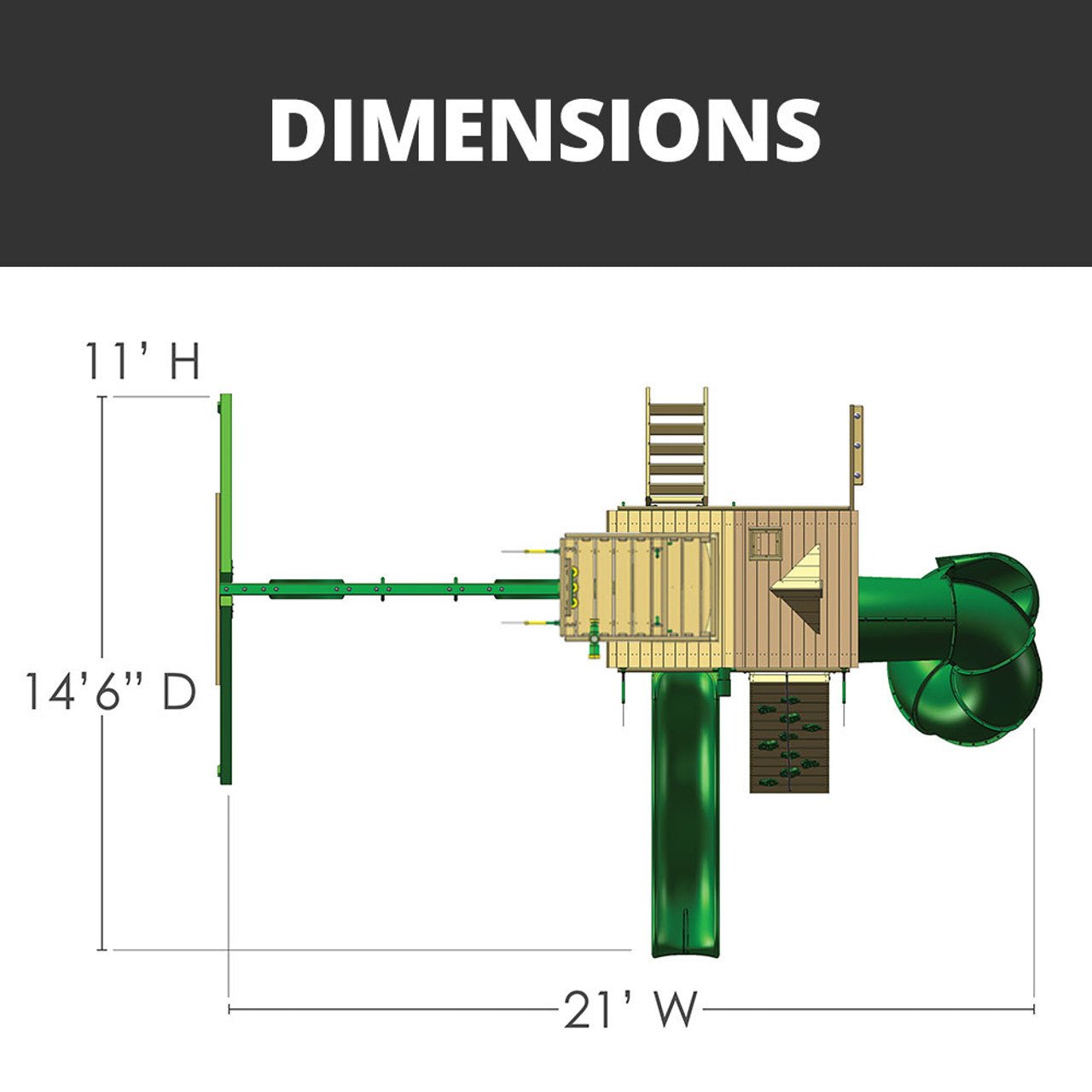 Mountaineer w/ Sky Loft Swing Set