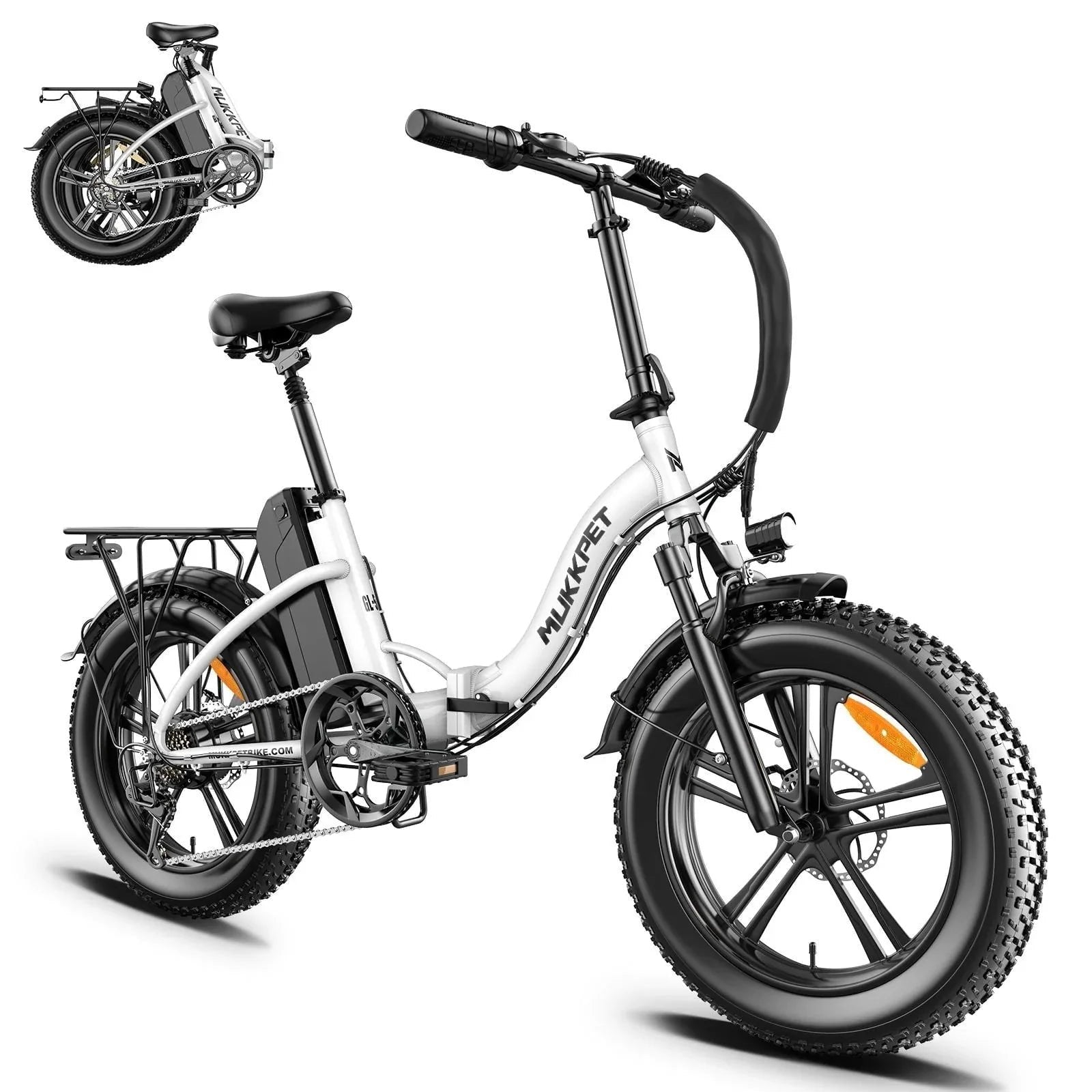 MUKKPET GL 48V/13AH 500W(750W Peak) All-Terrain Low Step Folding Fat Tire Electric Bike