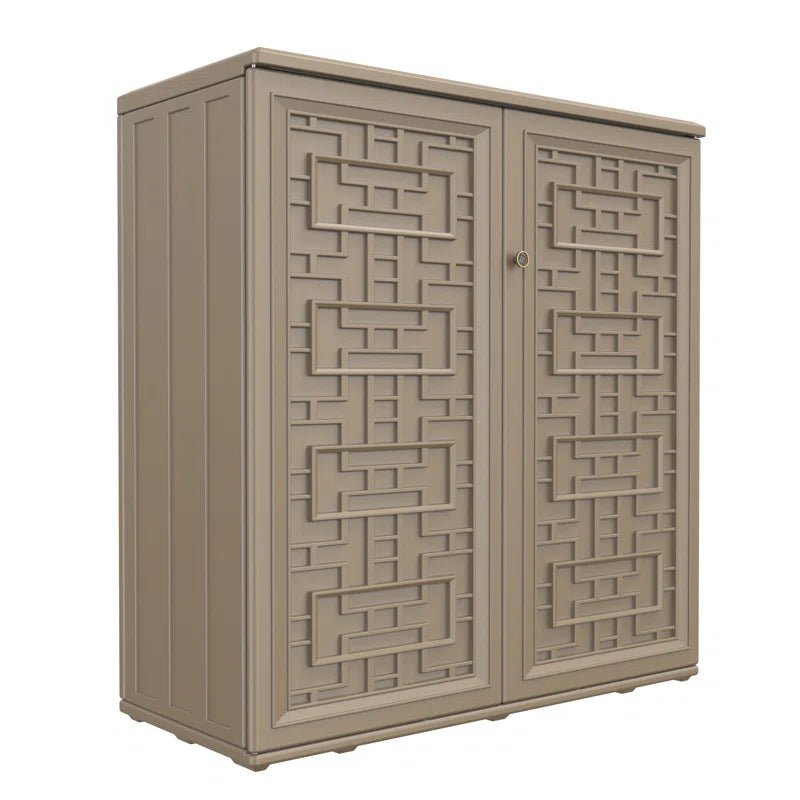 Outdoor 34.3″W X 36.2″H Plastic Vertical Storage Shed with One Shelf