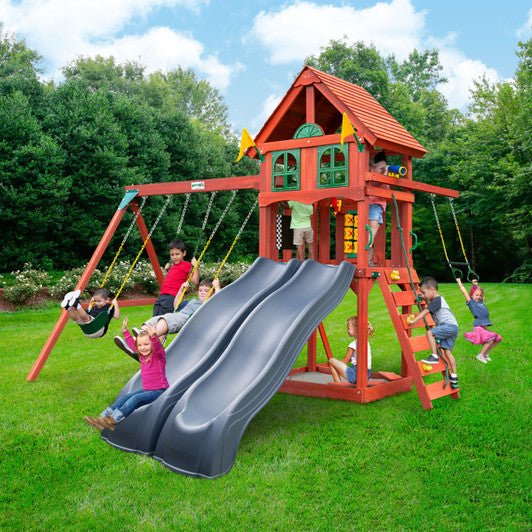 PlayMaker Deluxe Swing Set w/ Grey Slides