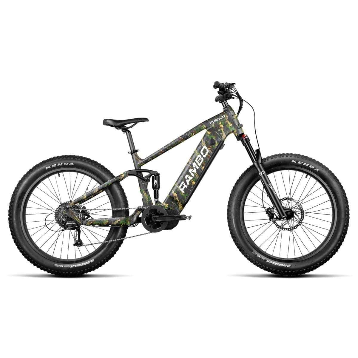 Rambo Pursuit 2.0 Full Suspension Fat Tire Electric Bike, mid drive 48v 15ah 720WH Peak Rating 1000W – Financing Available