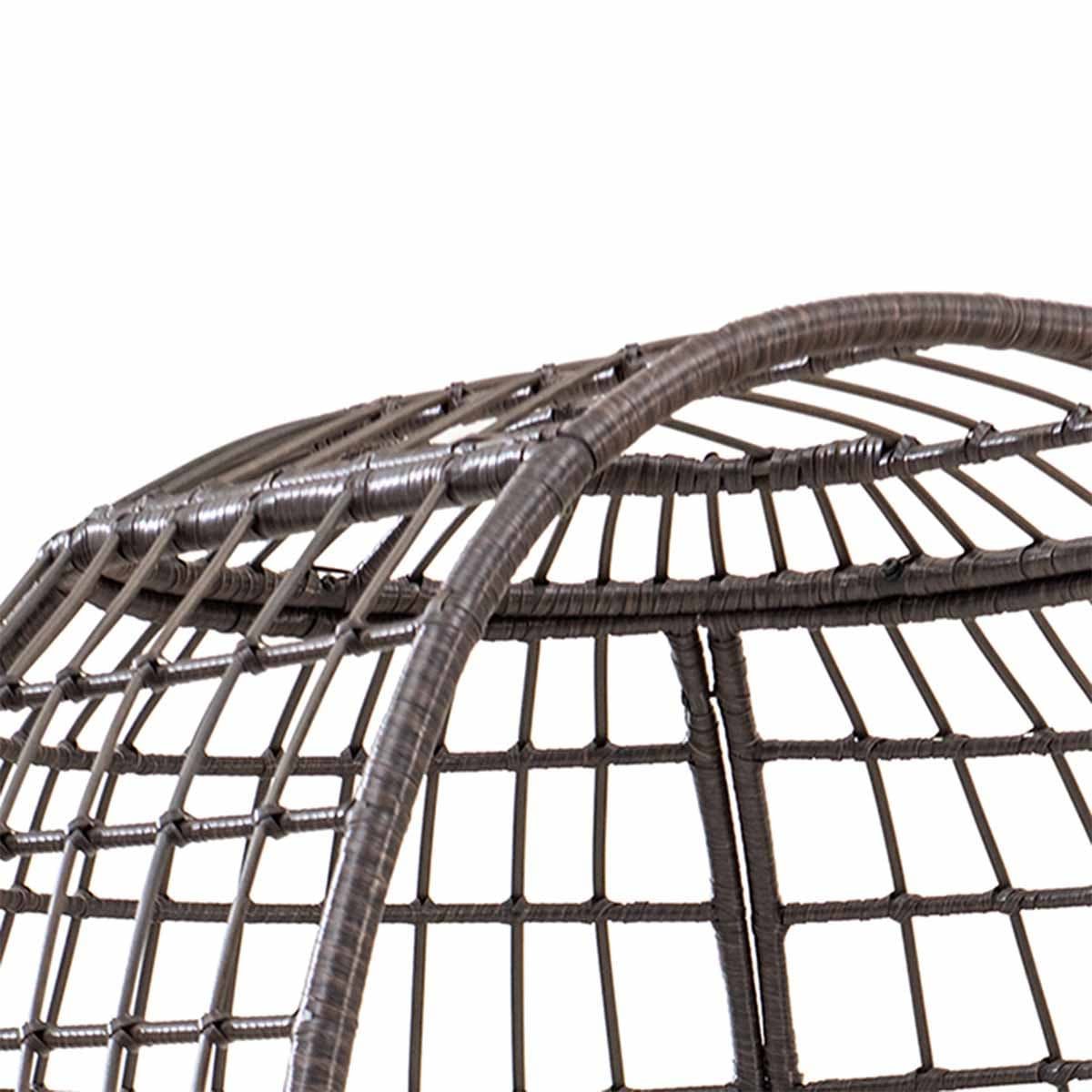 Sunjoy Metal Frame Swivel Egg Cuddle Chair with Cushions