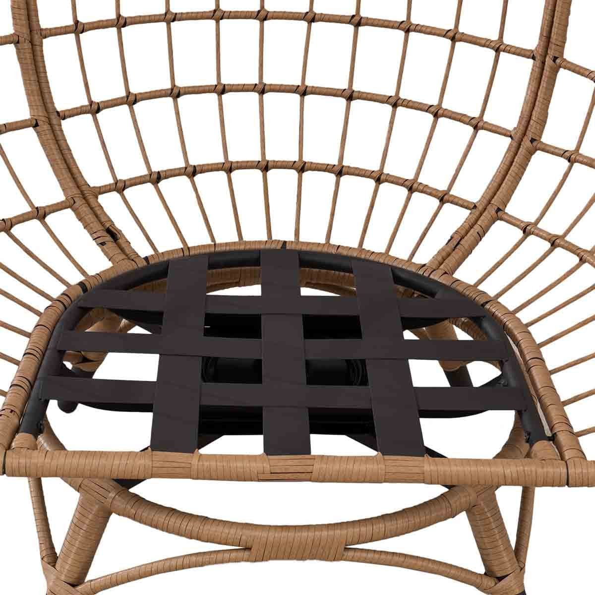 Sunjoy Metal Frame Swivel Egg Cuddle Chair with Cushions