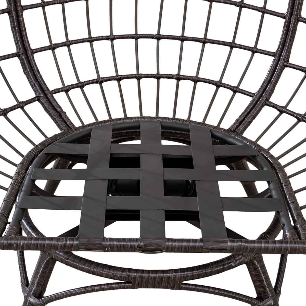 Sunjoy Metal Frame Swivel Egg Cuddle Chair with Cushions