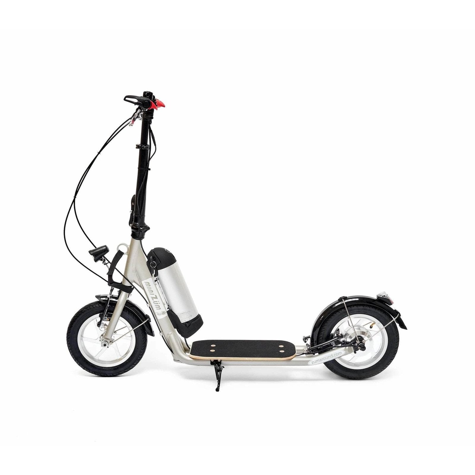 Zumaround MiniZum Electric Scooter – collapsible and lightweight; rider weight capacity upto 395 lbs!